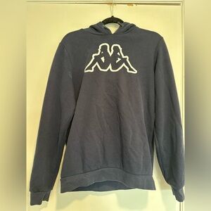 Kappa Sz: M Outline Graphic iconic Omini Logo‎ Navy Blue Hoodie Sweatshirt.